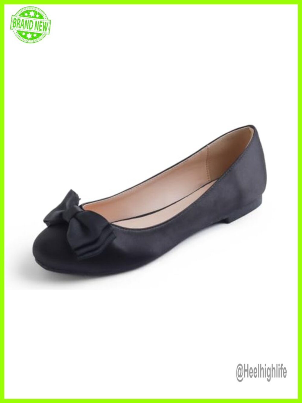 Women's Round Toe Bow Tie Ballet Flats Slip On Memory Foam Shoes